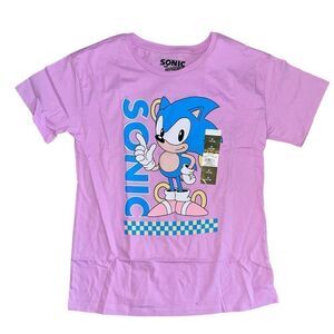 Sonic the Hedgehog Girls Kids Tee T-Shirt Shirt XL 14-16 NWT